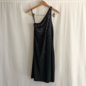 Laundry Black Sequin One Shoulder Dress